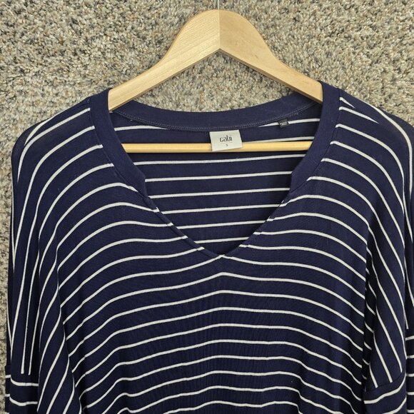 CAbi Top Womens Small Navy Blue Ahoy‎ Jersey Knit Stripe Tee Style 5556 Casual - Picture 4 of 7